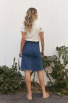 Adrift A-Line Short Denim Skirt - Mid Wash
