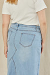 Adrift Denim Midi Skirt - Light Wash