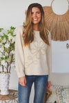 Daisy Embroidered Knit Jumper - Cream