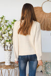 Daisy Embroidered Knit Jumper - Cream
