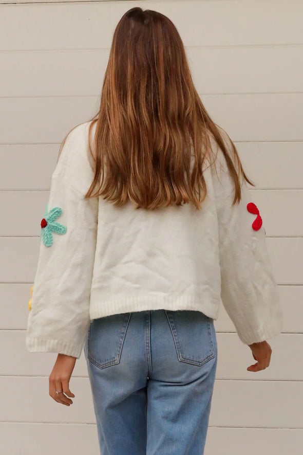 Flower Power Knit Cardigan