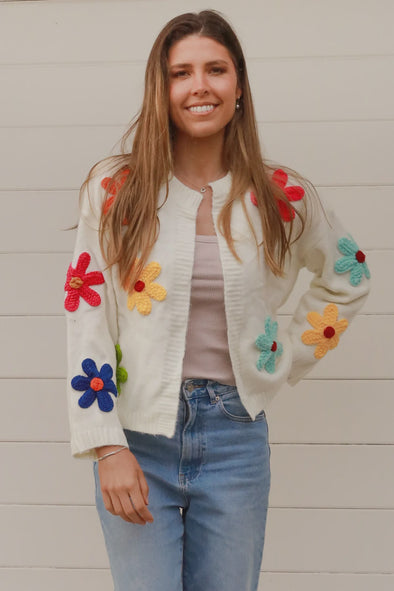 Flower Power Knit Cardigan