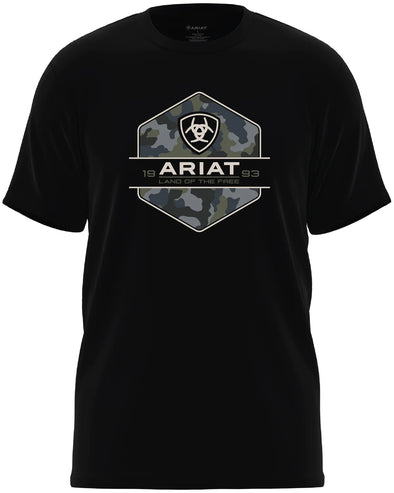 Ariat Boy's Camo Badge S.S T-Shirt - Black