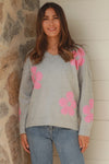 Amelia Flowers Wool Blend Knit Jumper