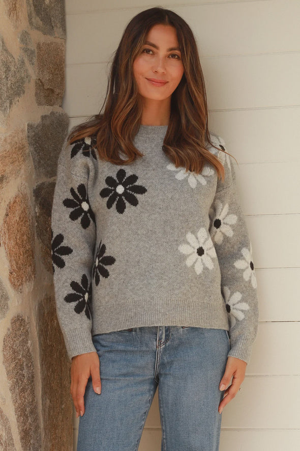 Ladies Daisy Pullover - Grey Flec