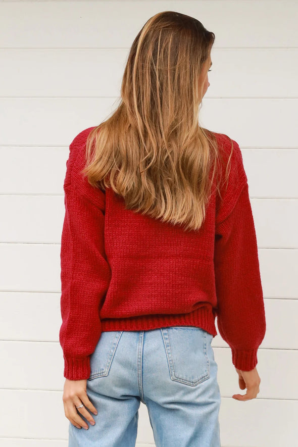 Charli Knit Cardigan - Raspberry Pink