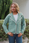 Isla Blanket Stitch Cardigan - Mint