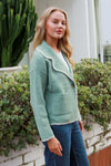 Isla Blanket Stitch Cardigan - Mint