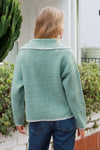 Isla Blanket Stitch Cardigan - Mint