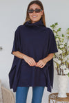 Dianna Turtleneck Poncho - Navy