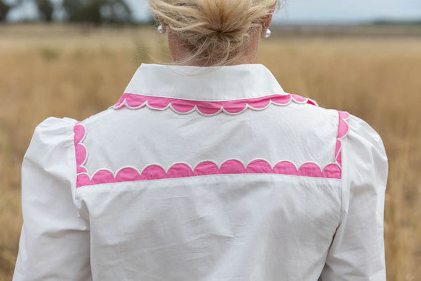 Black Colt Ivy Scallop Trim Shirt