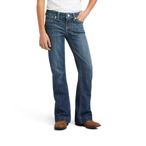 Ariat Girl's Real Wide Leg Marley Jean - Chill Blue