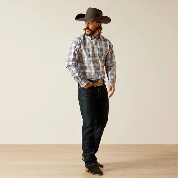 Ariat Men's Pro Series Tristen L.S Shirt - Blue