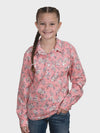 Girls Just Country Harper Half Button Workshirt - Sunset Pink Magnolias