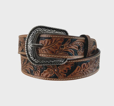 Roper Bridle Leather Full Grain Tooled Leather Belt