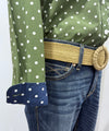 Just Country Abbey Full Button Shirt - Cedar Green Dots/Navy Dots