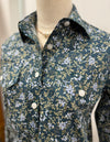 Just Country Georgie Half Button Shirt - Ponderosa Pine Forget-Me-Not