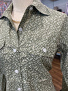 Ladies Just Country Abbey Full Button Print L/S Shirt - Sage Leaves