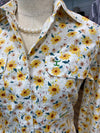 Just Country Ladies Abbey Full Button L/S Shirt - White Marigold