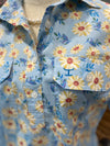 Ladies Just Country Georgie Half Button L/S Shirt - Sky Daisies