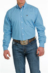 Cinch Men's L.S Print Full Button Shirt - Blue