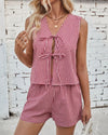 Cotton Tie Vest & Short Set