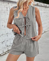 Cotton Tie Vest & Short Set