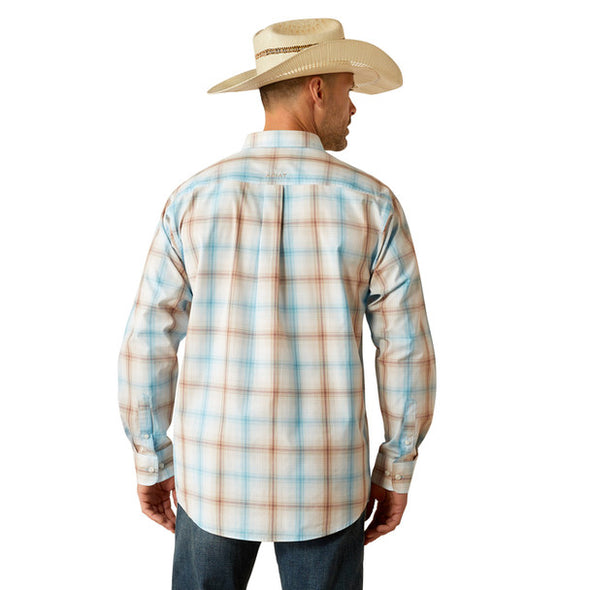 Ariat Men's Pro Series Grady Classic Fit L.S Shirt - Light Brown/Blue
