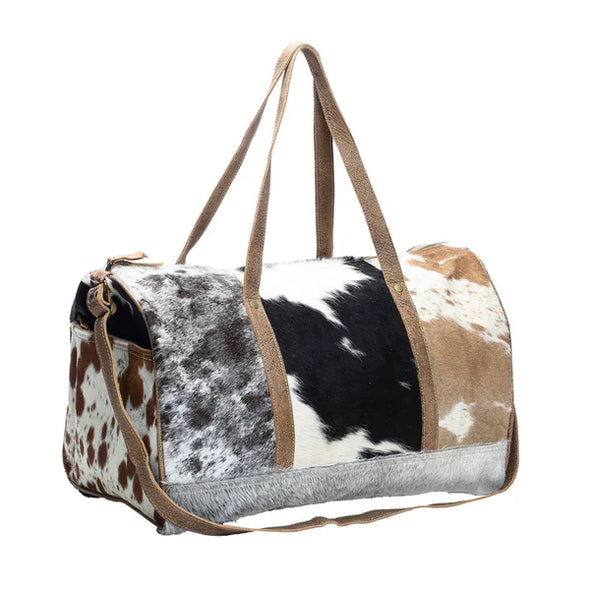 Compact Cowhide & Leather Travel Bag