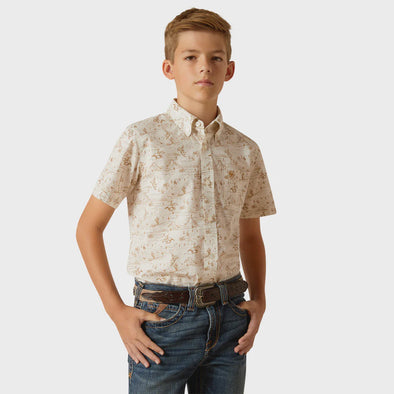 Ariat Boy's Edison SS Shirt - Tan