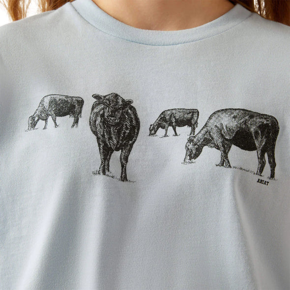 Ariat Girls Born to Farm T-Shirt - Sky Blue