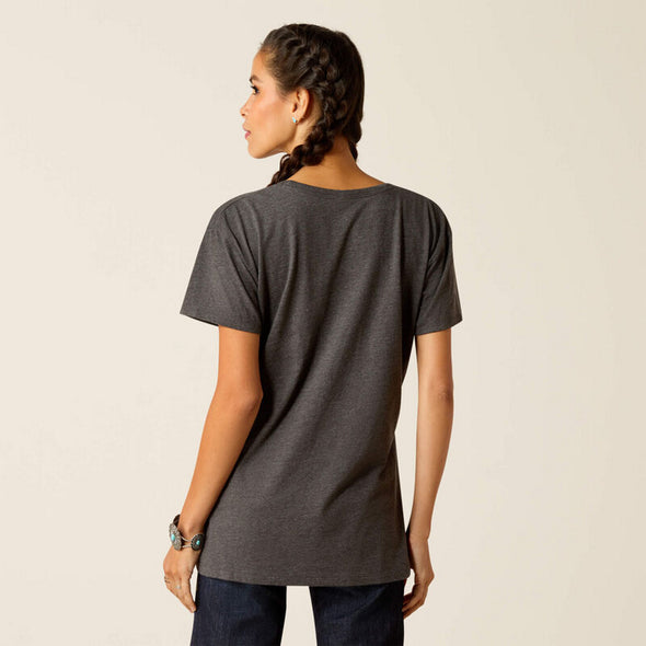 Ariat Ladies Sol Circle Print Tee - Charcoal Heather