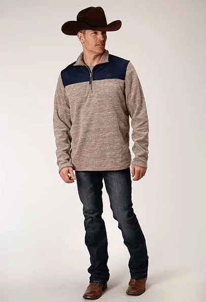 Roper Men's Micro Fleece Pullover - Brown – Crossdraw Country Co.