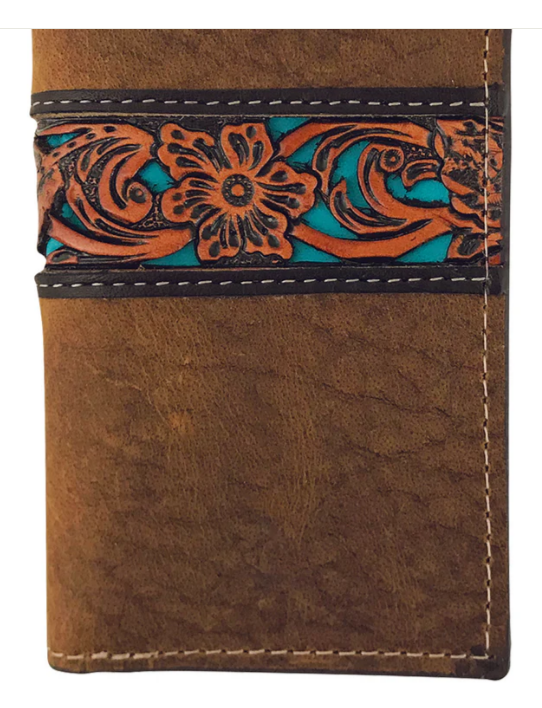Tri Fold Tooled Leather Roper Wallet - Tan – Crossdraw Country Co.