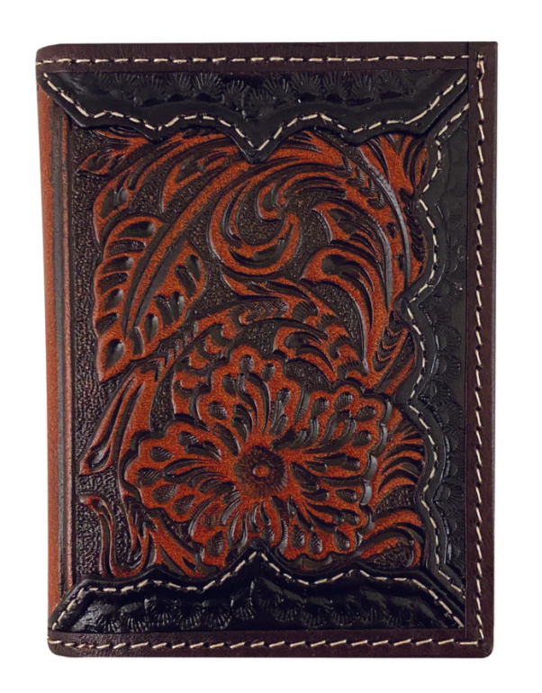 Roper Men's Tri-Fold Tooled Leather Wallet - Dark Brown – Crossdraw ...