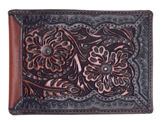 Roper Men's Bi- Fold Tooled Leather Wallet - Dark Brown – Crossdraw ...