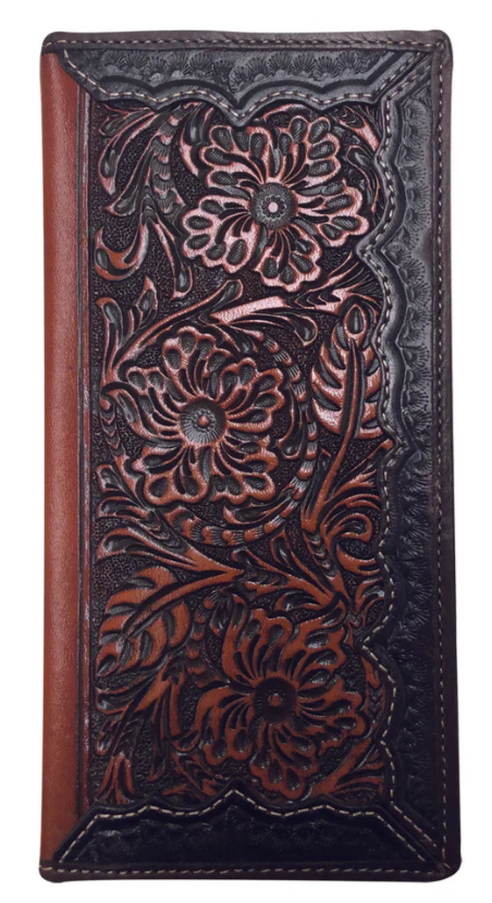 Roper Rodeo Tooled Leather Wallet - Dark Brown – Crossdraw Country Co.