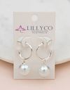 Ring Pearl Drop Stud Earring
