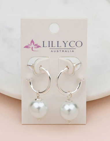Ring Pearl Drop Stud Earring