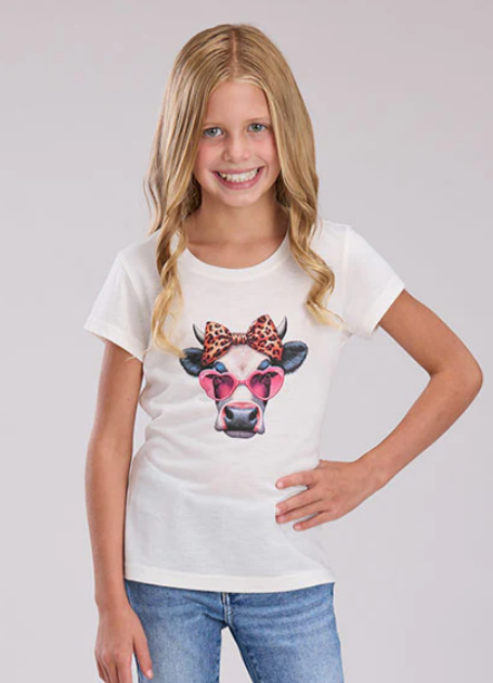 Roper Girl's Five Star T-Shirt - White