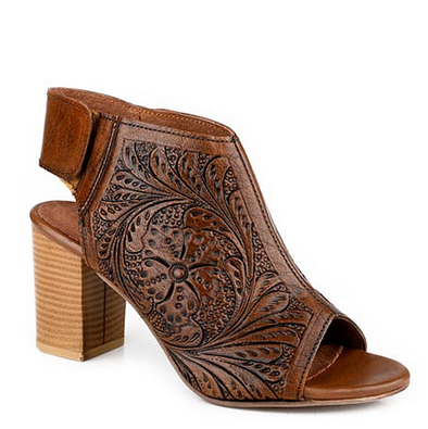 Roper Mika Tooled Heels - Brown