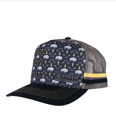 Roper Bison Print Trucker Cap