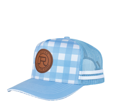 Roper Trucker Cap - Cornflower Blue Gingham