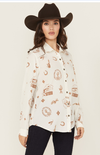 Ariat Ladies Homestyle Button Up L.S Shirt - Road Trip Print