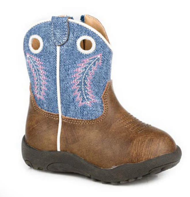 Roper Infant Cowbaby Willow Boots - Brown/Blue Denim – Crossdraw ...