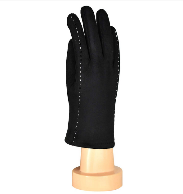 Diana  Gloves with White Stitching by Taylor Hill - Black