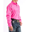 Cinch Men's Pink Long Sleeve Shirt - Pink