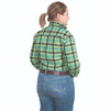 Just Country Abbey Full Button Frill L/S Shirt - WWLS2465 - Spearmint/Black Lurex Plaid