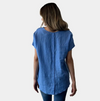 100% Linen Button Back Blouse