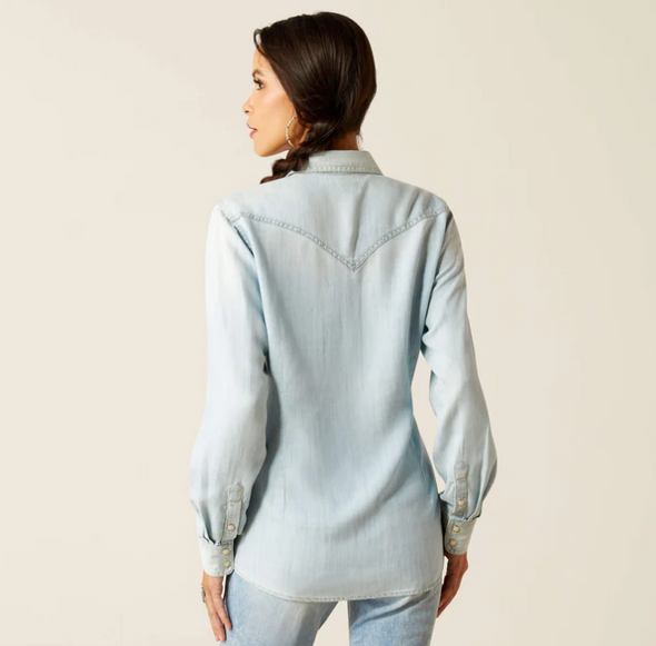 Ariat Ladies Blues Snap L.S Shirt - Bleached Chambray